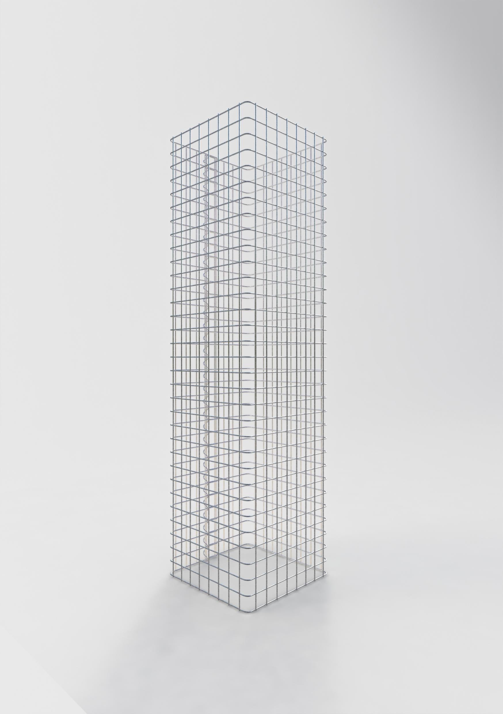 Columna de gaviones angular 42 cm x 42 cm, 160 cm de altura, MW 5 cm x 5 cm