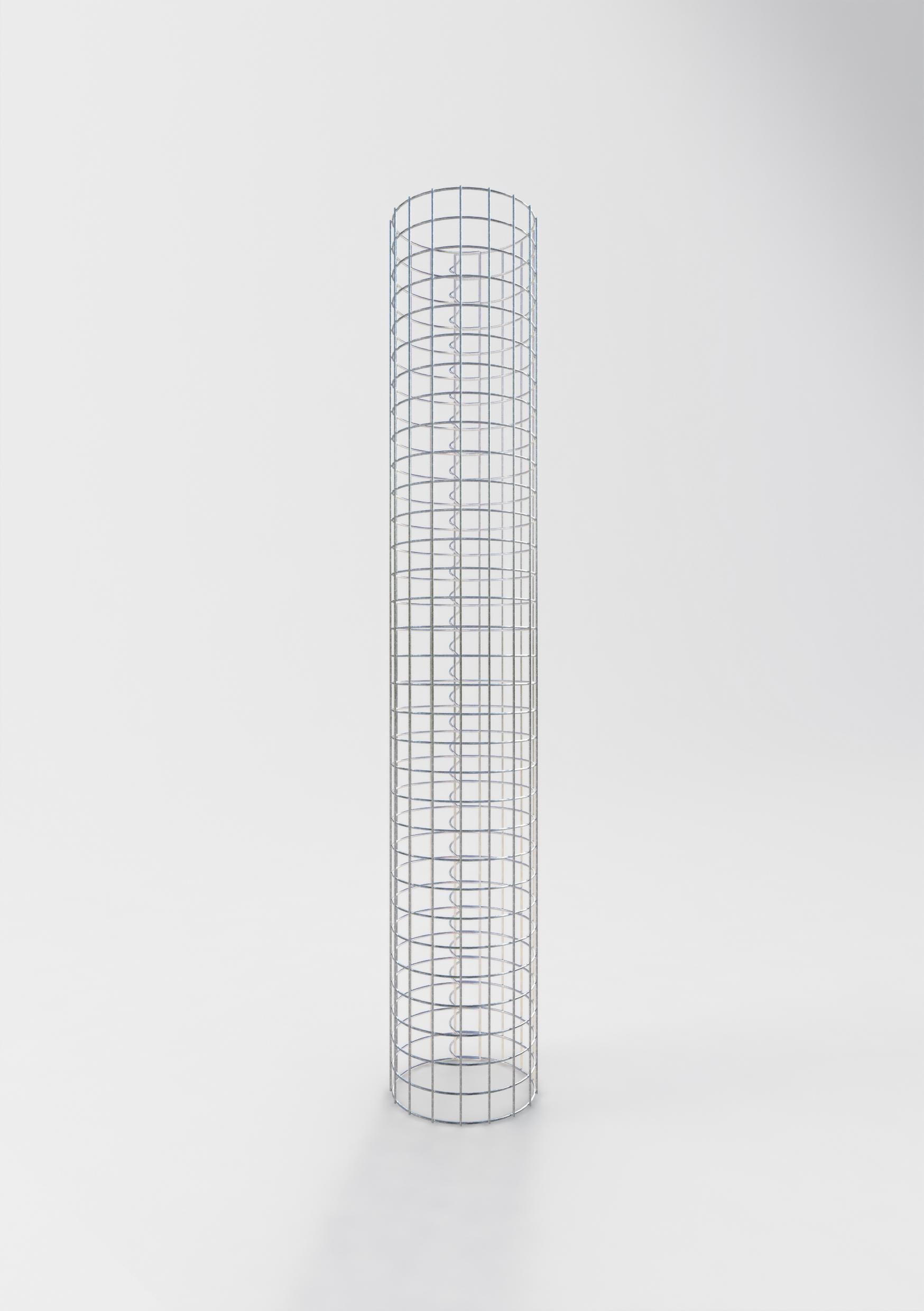 Gabion column around 27 cm diameter, 160 cm height, mesh size 5 cm x 5 cm