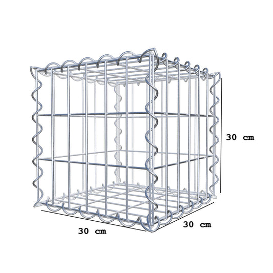 Gabion 30 cm x 30 cm x 30 cm (L x H x D), maskstorlek 5 cm x 10 cm, spiral