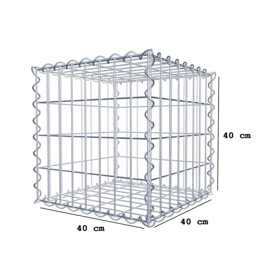 Gabion 40 cm x 40 cm x 40 cm (L x H x D), maskstorlek 5 cm x 10 cm, spiral