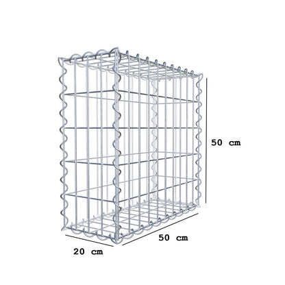 Gabione 50 cm x 50 cm x 20 cm (L x H x T), Maschenweite 5 cm x 10 cm, Spirale