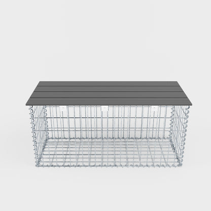 Garden bench spiral gabion 105 x 50 x 50 cm - MW 5 x 10 cm, with recycled cover in anthracite