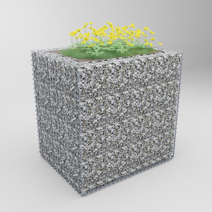 Højbed firkantet 100 cm x 100 cm x 80 cm (L x H x D), maskestørrelse 5 x 10 cm, vægtykkelse 10 cm