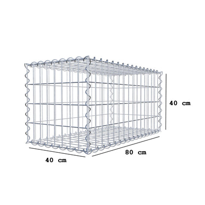 Gabion 80 cm x 40 cm x 40 cm (L x H x D), mesh size 5 cm x 10 cm, spiral