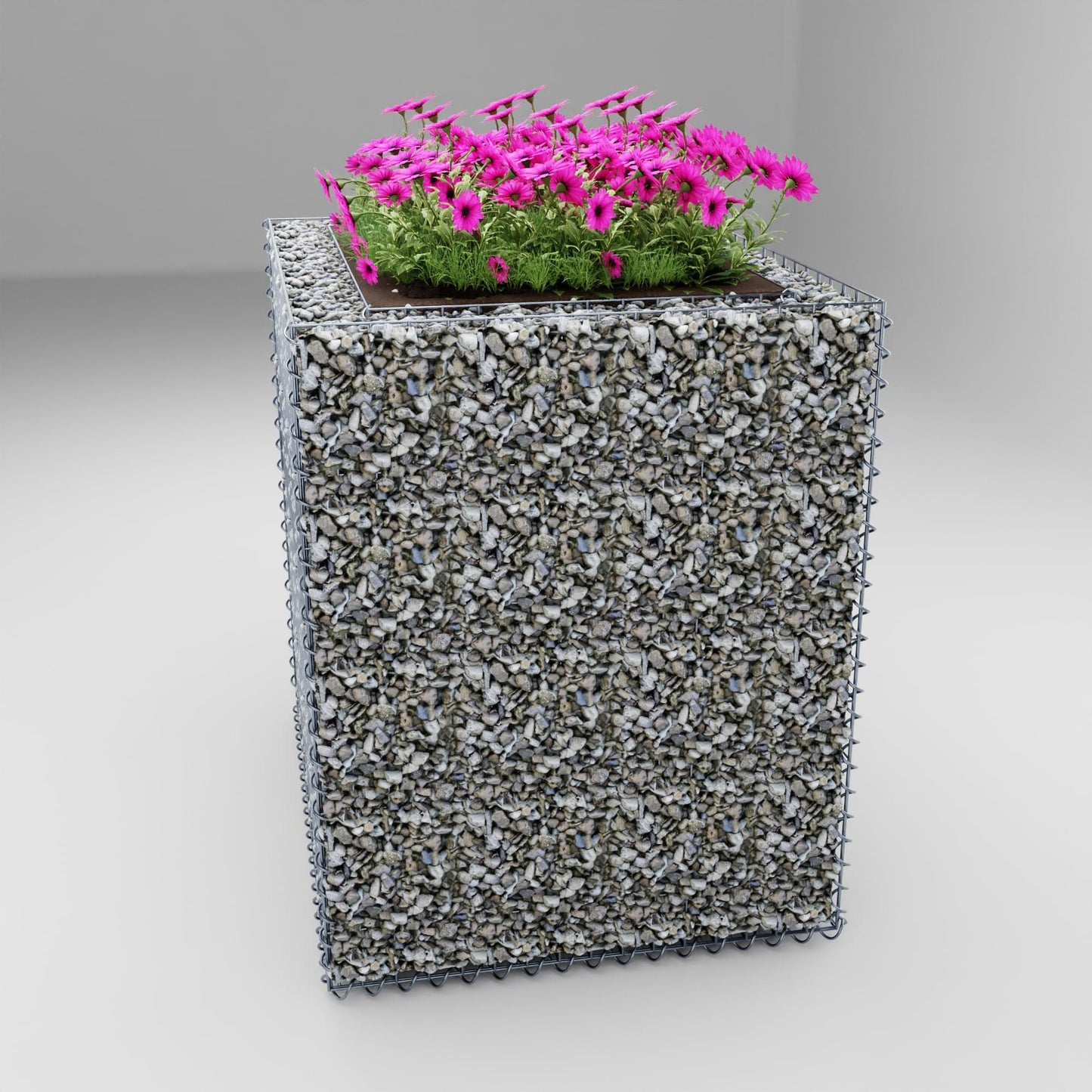 Letto rialzato rettangolare 100 cm x 80 cm x 100 cm (L x H x P), dimensione rete 5 x 10 cm, spessore parete 10 cm