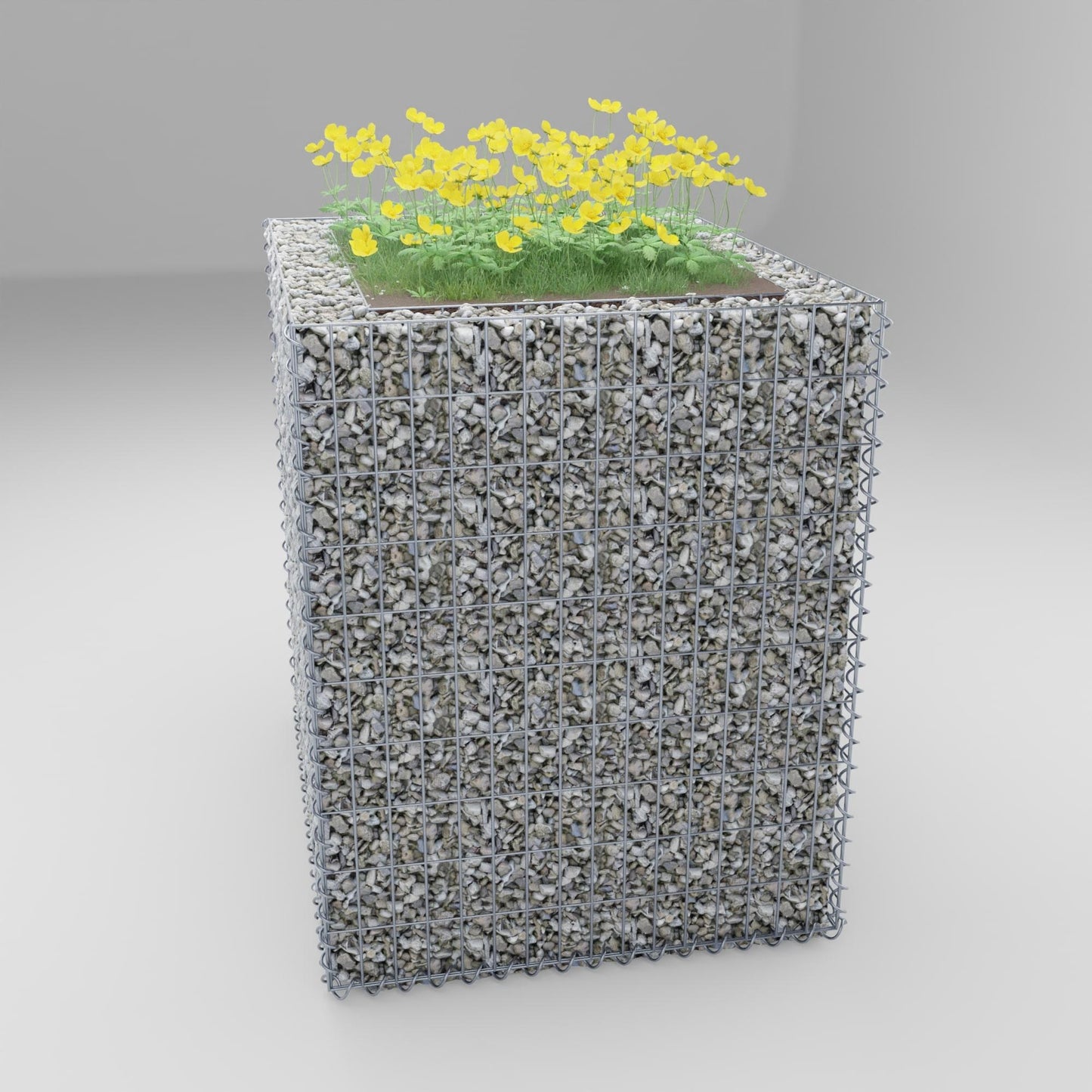 Højbed firkantet 100 cm x 100 cm x 80 cm (L x H x D), maskestørrelse 5 x 10 cm, vægtykkelse 10 cm