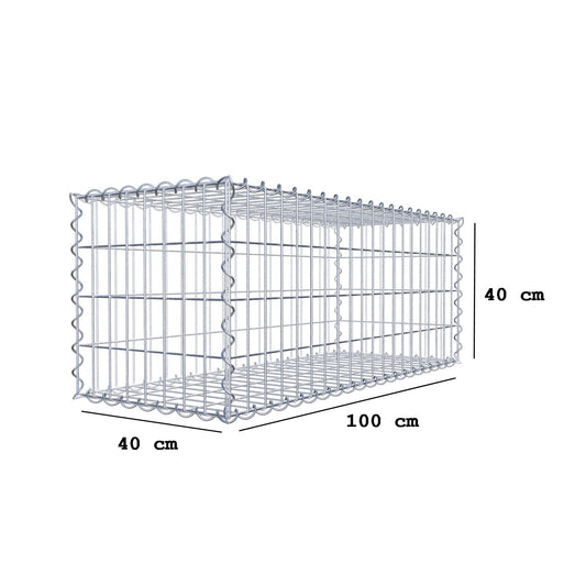Gabion 100 cm x 40 cm x 40 cm (L x H x P), mailles 5 cm x 10 cm, spirale