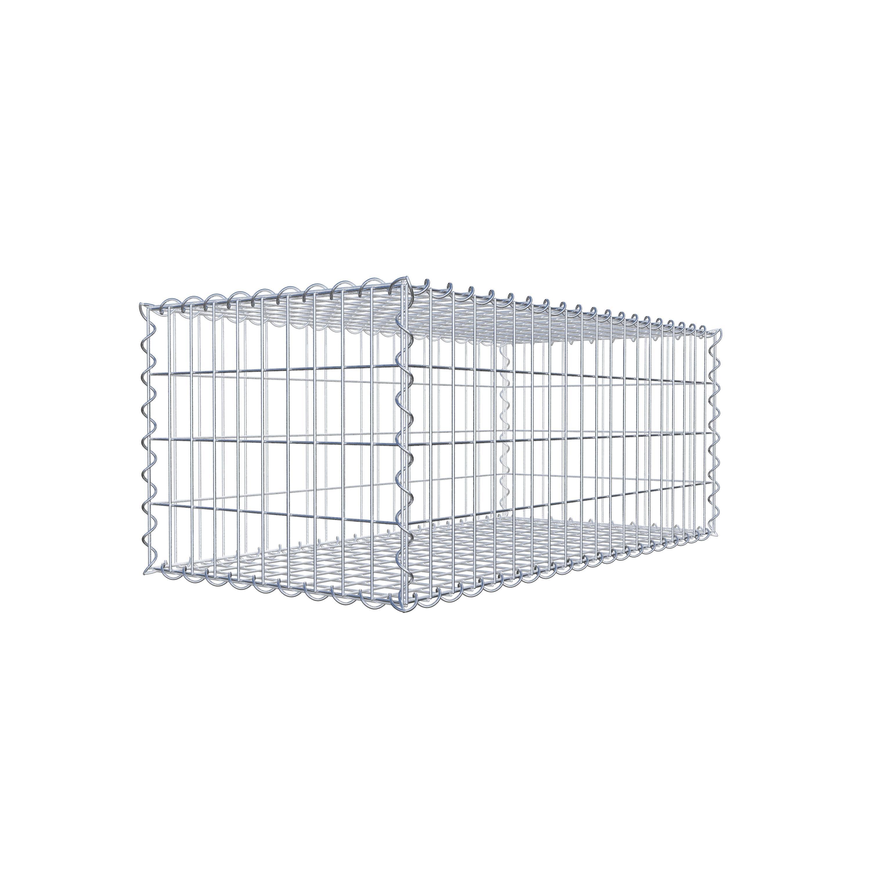 Gabion 100 cm x 40 cm x 50 cm (L x H x D), maskestørrelse 5 cm x 10 cm, spiral