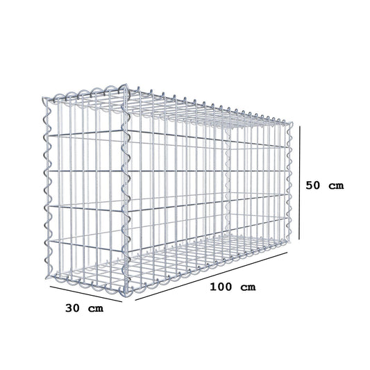 Set économique 3x gabions 100 cm x 50 cm x 30 cm (L x H x P), mailles 5 cm x 10 cm, spirale