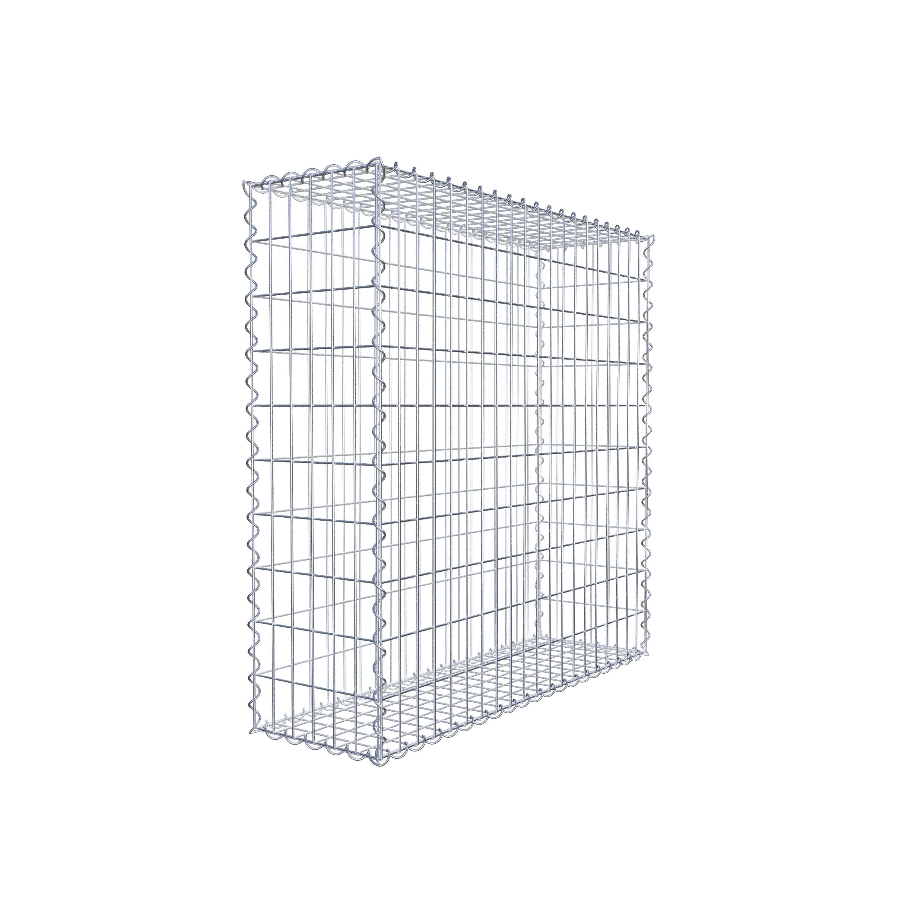 Gabion 100 cm x 100 cm x 30 cm (L x H x D), mesh size 5 cm x 10 cm, spiral