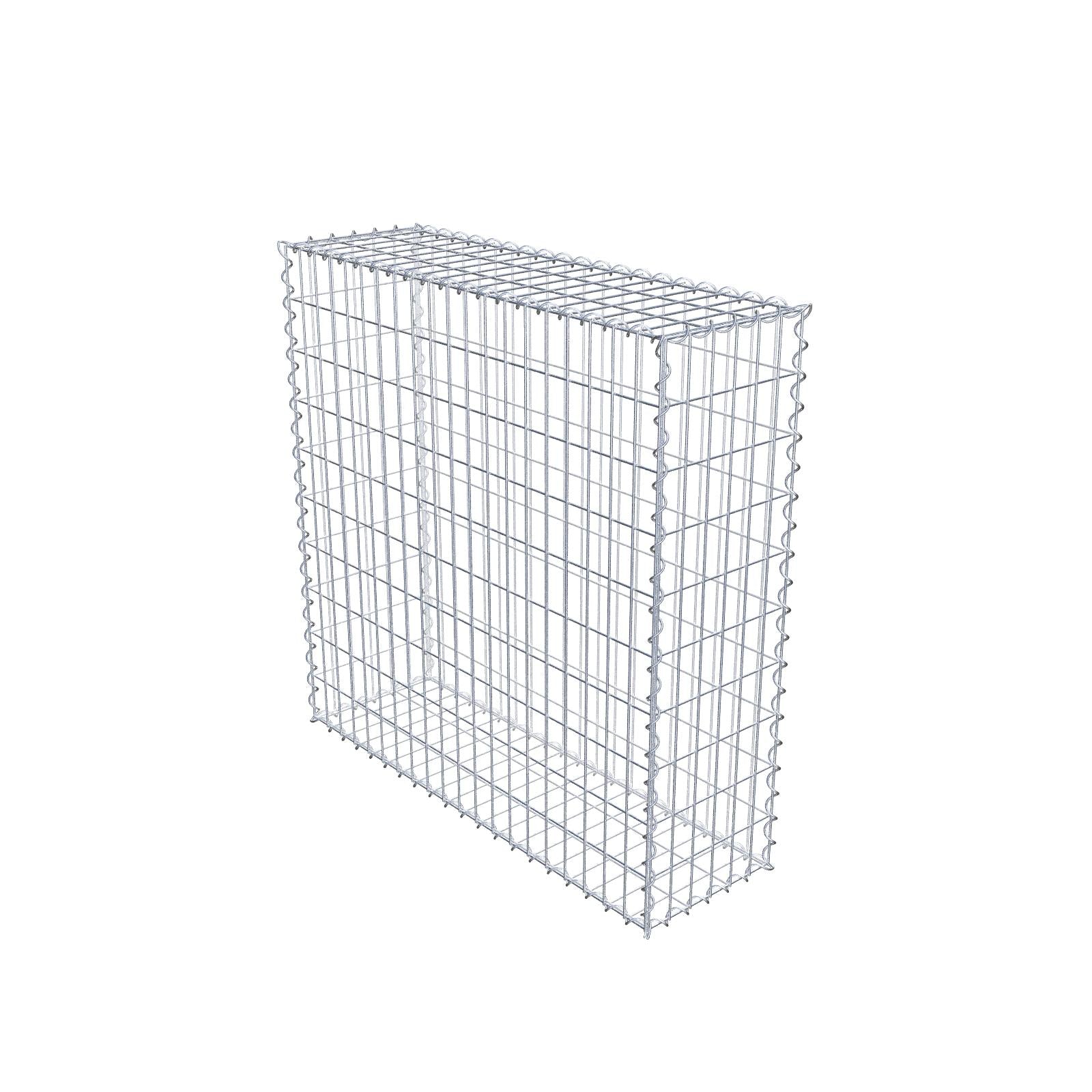 Gabion 100 cm x 100 cm x 30 cm (L x H x D), maskestørrelse 5 cm x 10 cm, spiral