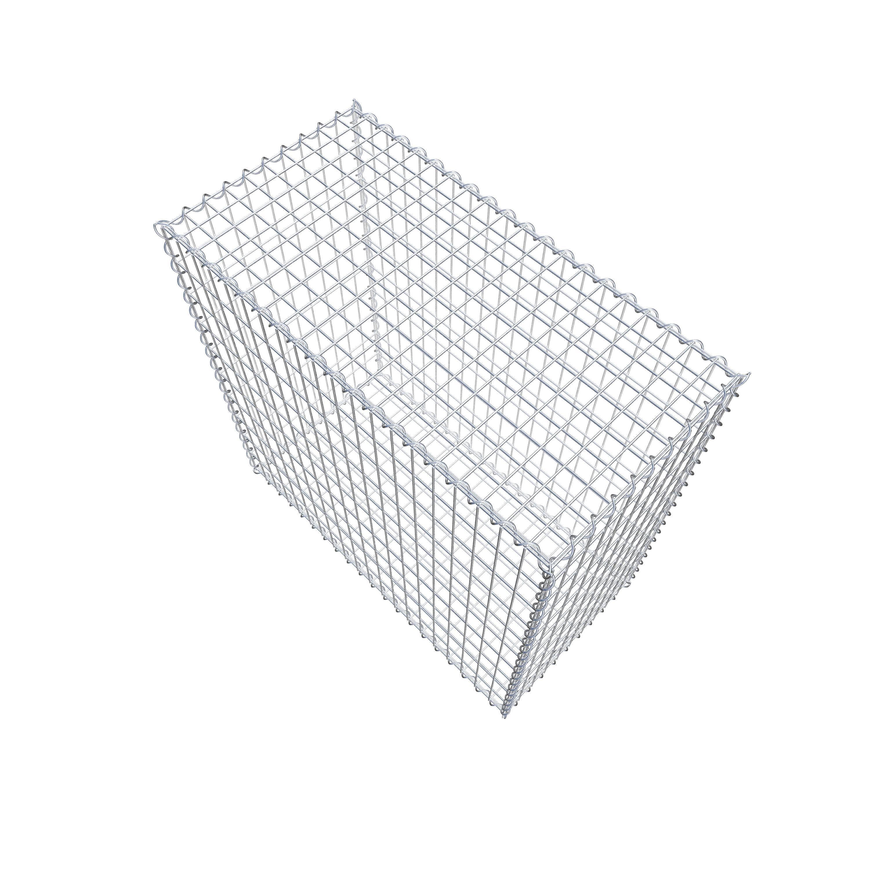 Gabion 100 cm x 100 cm x 50 cm (L x H x D), maskestørrelse 5 cm x 10 cm, spiral