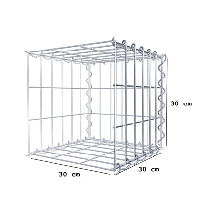 Gabbione aggiuntivo tipo 2 30 cm x 30 cm x 30 cm (L x A x P), dimensione maglia 5 cm x 10 cm, a spirale