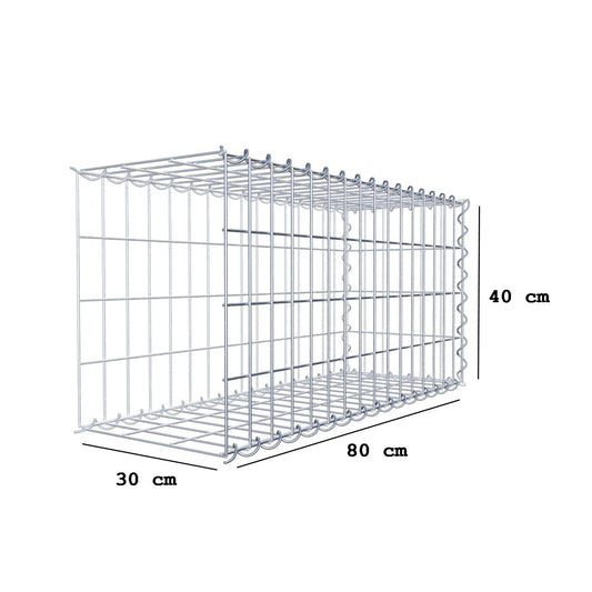 Gabbione aggiuntivo tipo 2 80 cm x 40 cm x 30 cm (L x A x P), maglia 5 cm x 10 cm, spirale