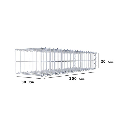 Grown-on gabion type 2 100 cm x 20 cm x 30 cm (L x H x D), mesh size 5 cm x 10 cm, spiral