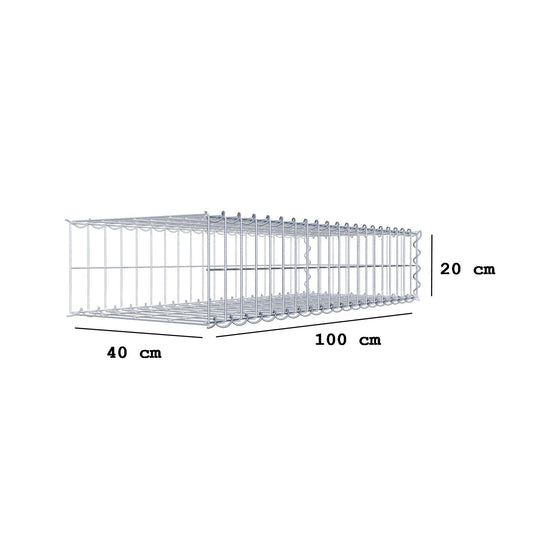 Anbaugabione Typ 2 100 cm x 20 cm x 40 cm (L x H x T), Maschenweite 5 cm x 10 cm, Spirale