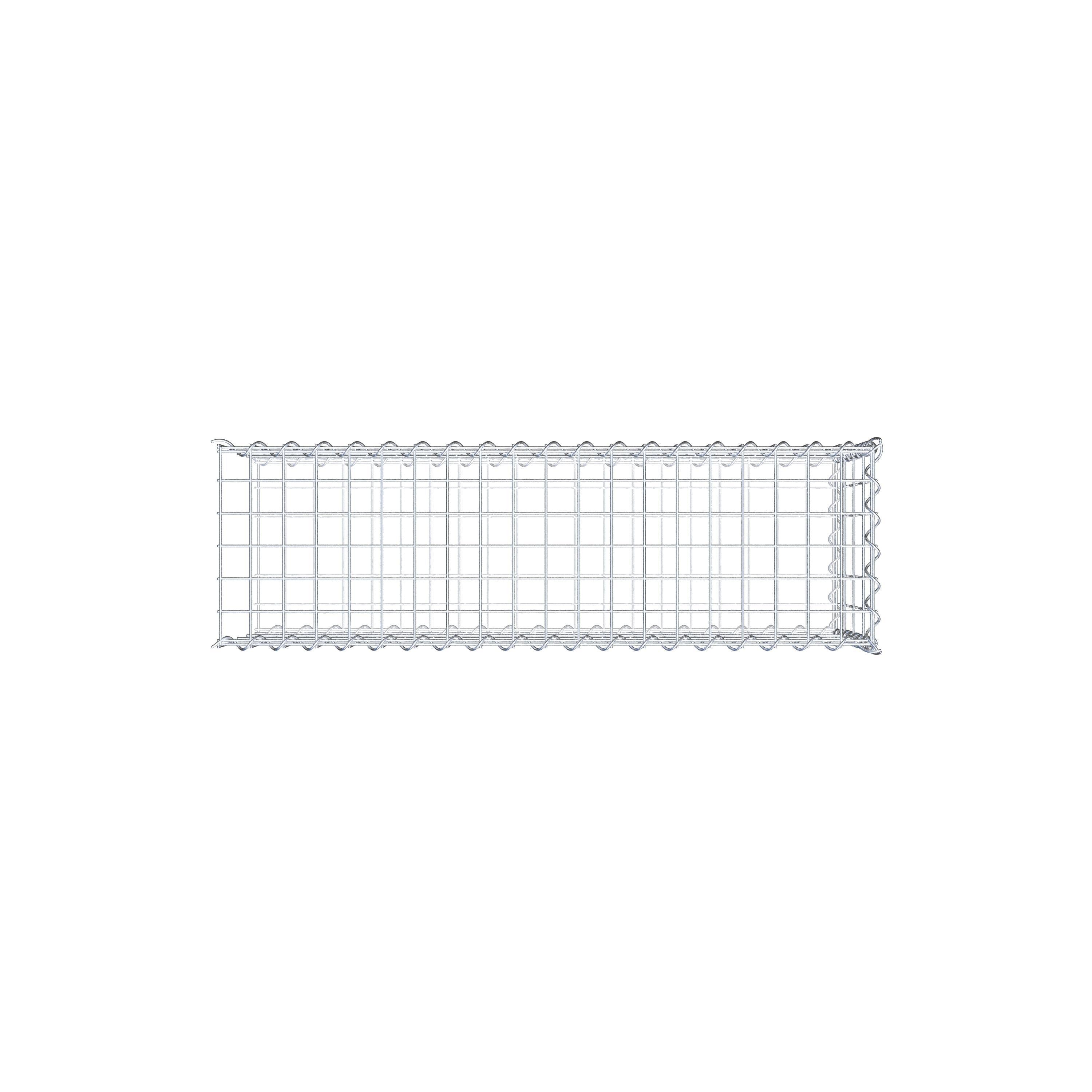 Opvokset gabion type 2 100 cm x 40 cm x 30 cm (L x H x D), maskestørrelse 5 cm x 10 cm, spiral