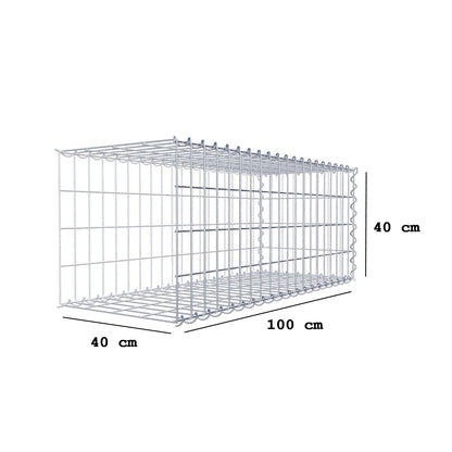 Gabbione aggiuntivo tipo 2 100 cm x 40 cm x 40 cm (L x H x P), dimensione maglia 5 cm x 10 cm, a spirale