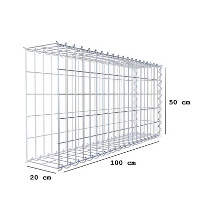 Gabbione aggiuntivo tipo 2 100 cm x 50 cm x 20 cm (L x H x P), dimensione maglia 5 cm x 10 cm, a spirale