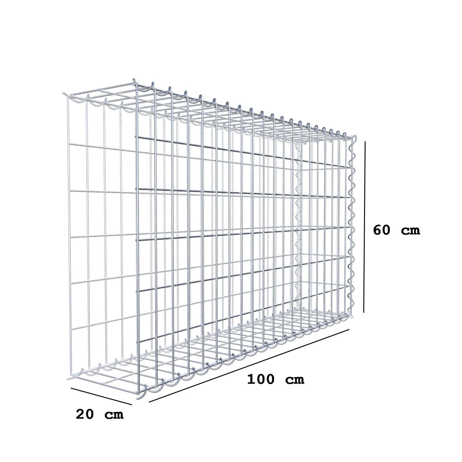 Anbaugabione Typ 2 100 cm x 60 cm x 20 cm (L x H x T), Maschenweite 5 cm x 10 cm, Spirale