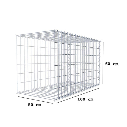 Grown-on gabion type 2 100 cm x 60 cm x 50 cm (L x H x D), mesh size 5 cm x 10 cm, spiral
