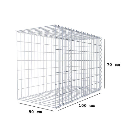 Extra gabion typ 2 100 cm x 70 cm x 50 cm (L x H x D), maskstorlek 5 cm x 10 cm, spiral