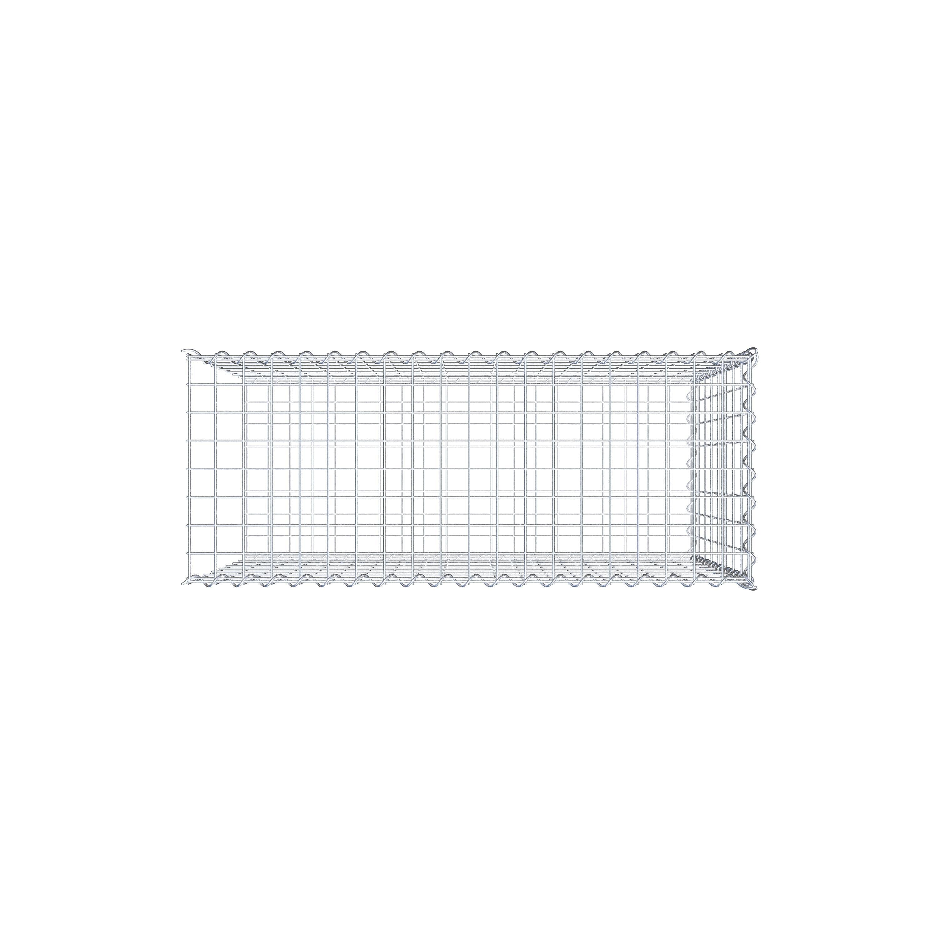 Opvokset gabion type 2 100 cm x 80 cm x 40 cm (L x H x D), maskestørrelse 5 cm x 10 cm, spiral