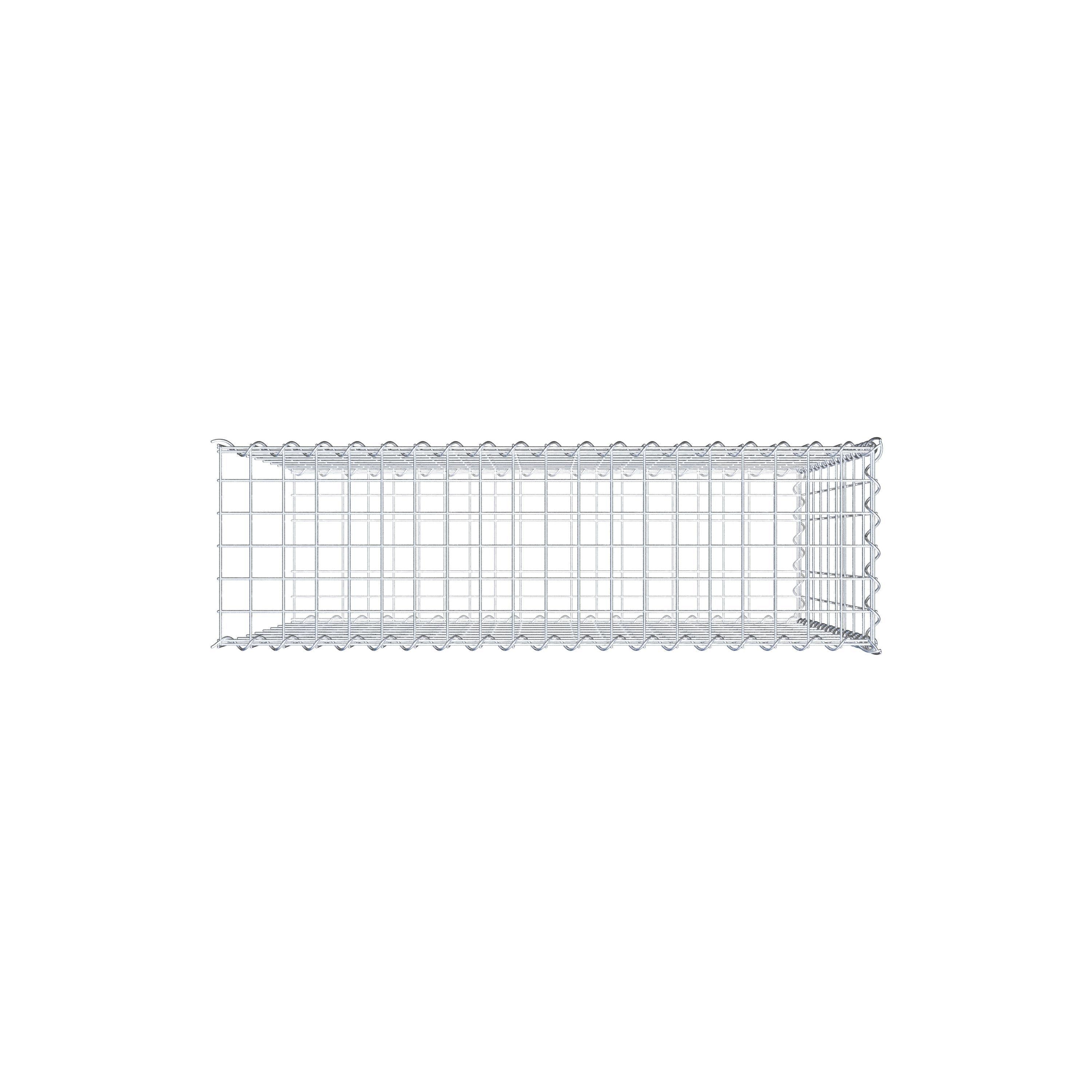 Opvokset gabion type 2 100 cm x 90 cm x 30 cm (L x H x D), maskestørrelse 5 cm x 10 cm, spiral