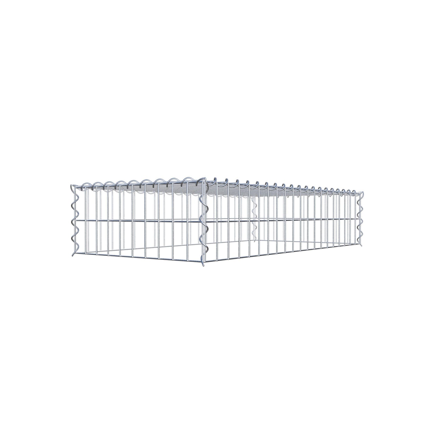 Gabion rapporté type 3 100 cm x 20 cm x 50 cm (L x H x P), mailles 5 cm x 10 cm, spirale