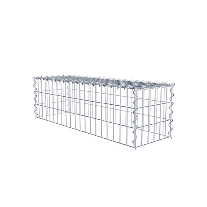 Opvokset gabion type 3 100 cm x 30 cm x 30 cm (L x H x D), maskestørrelse 5 cm x 10 cm, spiral