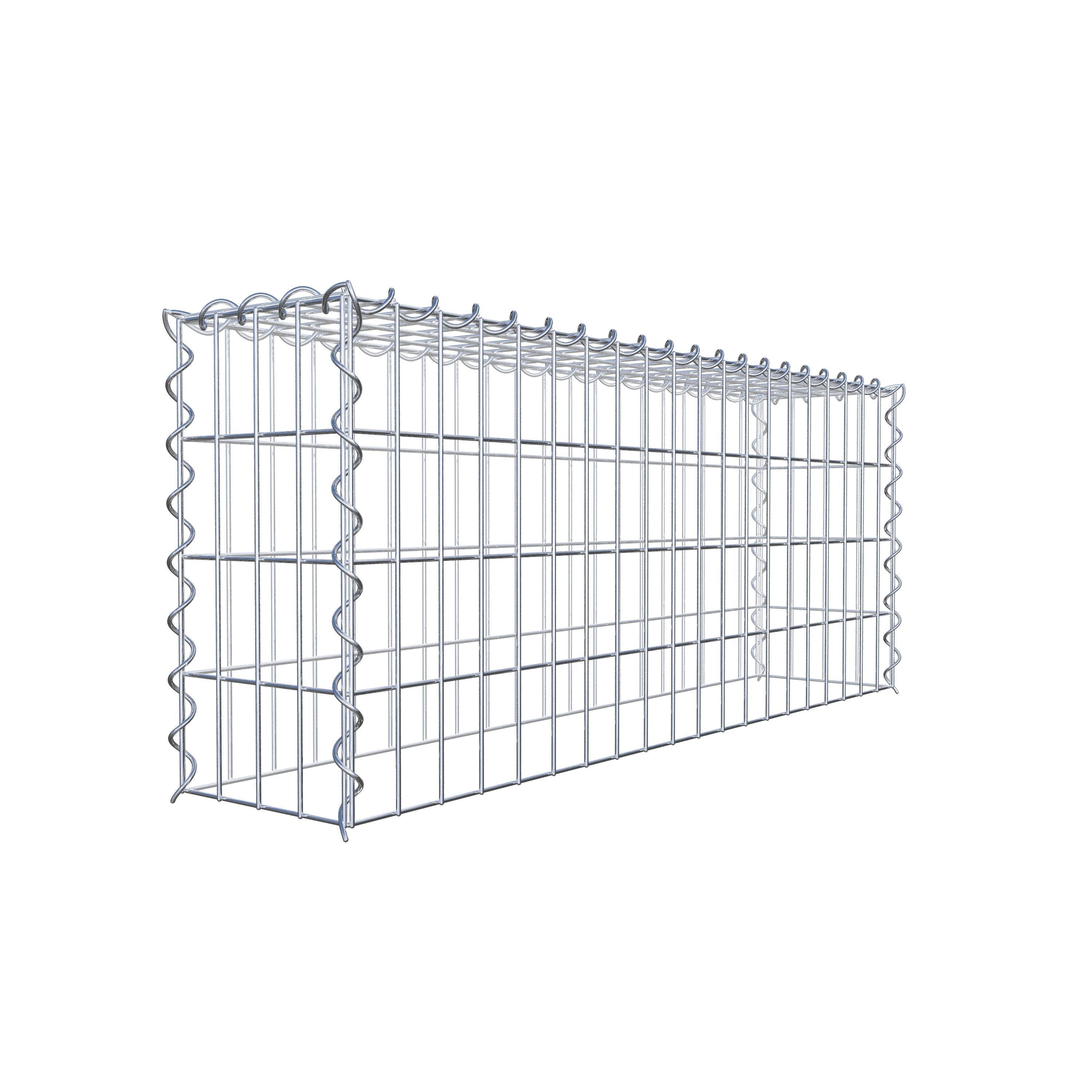 Opvokset gabion type 3 100 cm x 40 cm x 20 cm (L x H x D), maskestørrelse 5 cm x 10 cm, spiral