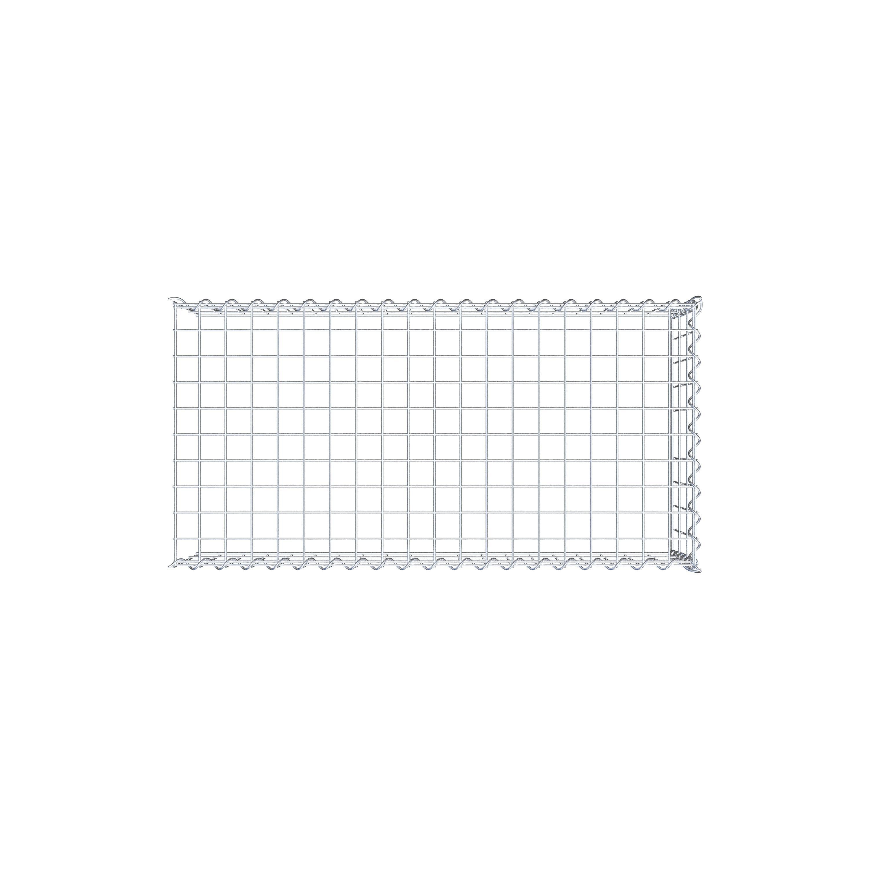 Opvokset gabion type 4 100 cm x 30 cm x 50 cm (L x H x D), maskestørrelse 5 cm x 10 cm, spiral