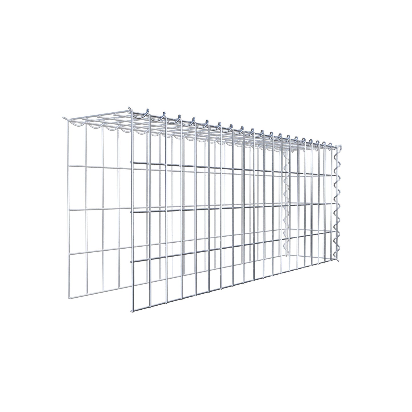 Gavión adulto tipo 4 100 cm x 40 cm x 20 cm (largo x alto x profundidad), tamaño de malla 5 cm x 10 cm, espiral