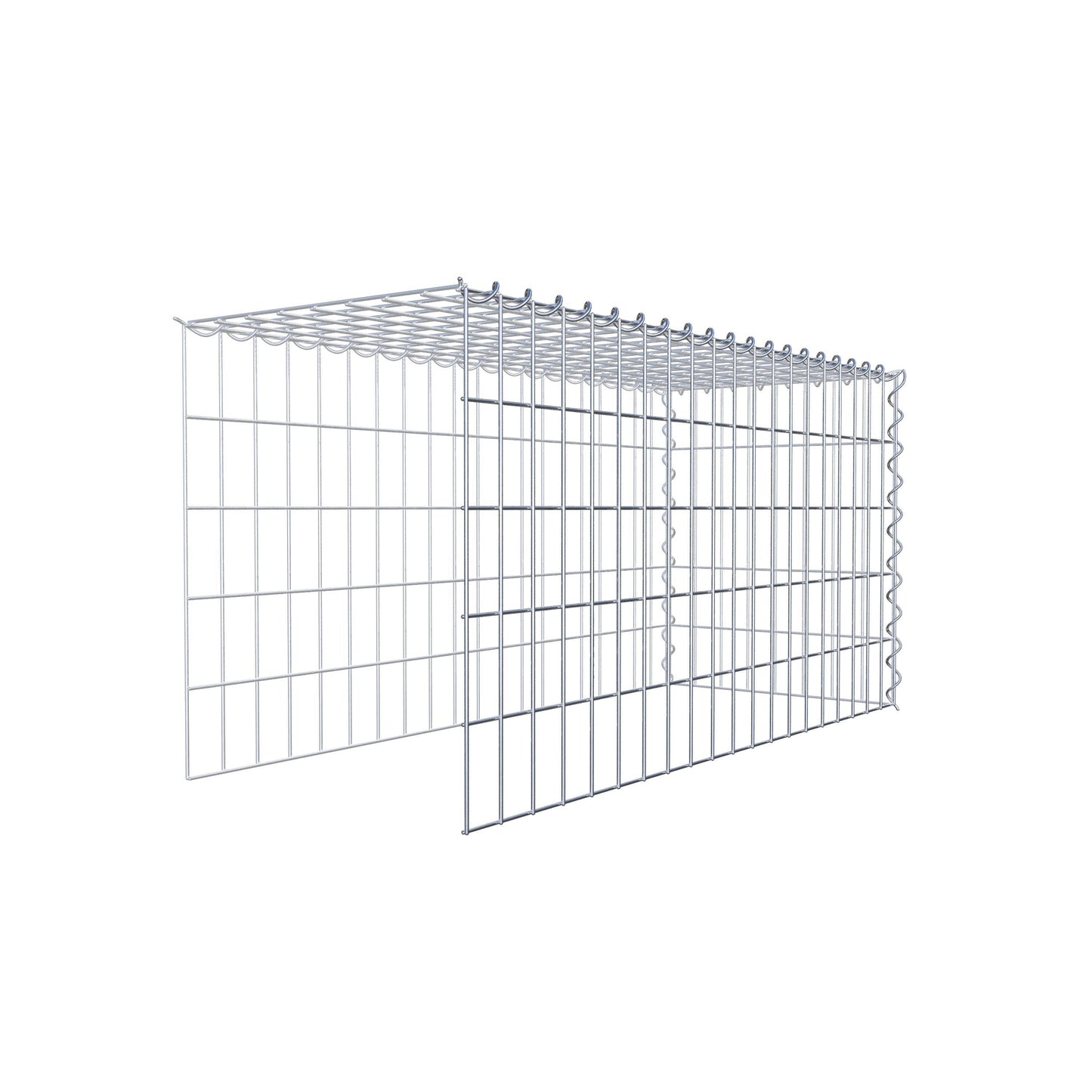 Grown-on gabion type 4 100 cm x 50 cm x 40 cm (L x H x D), mesh size 5 cm x 10 cm, spiral