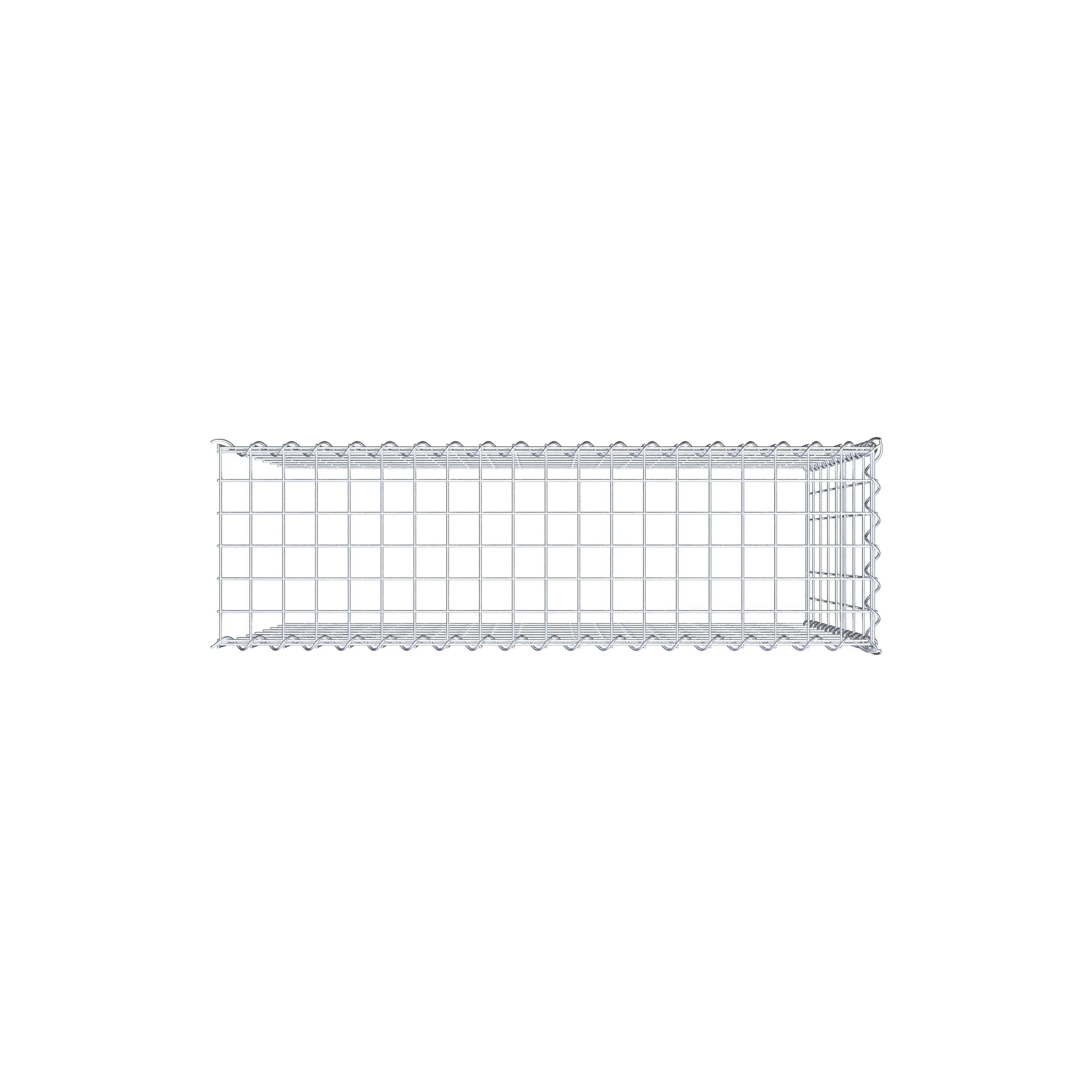 Opvokset gabion type 4 100 cm x 80 cm x 30 cm (L x H x D), maskestørrelse 5 cm x 10 cm, spiral