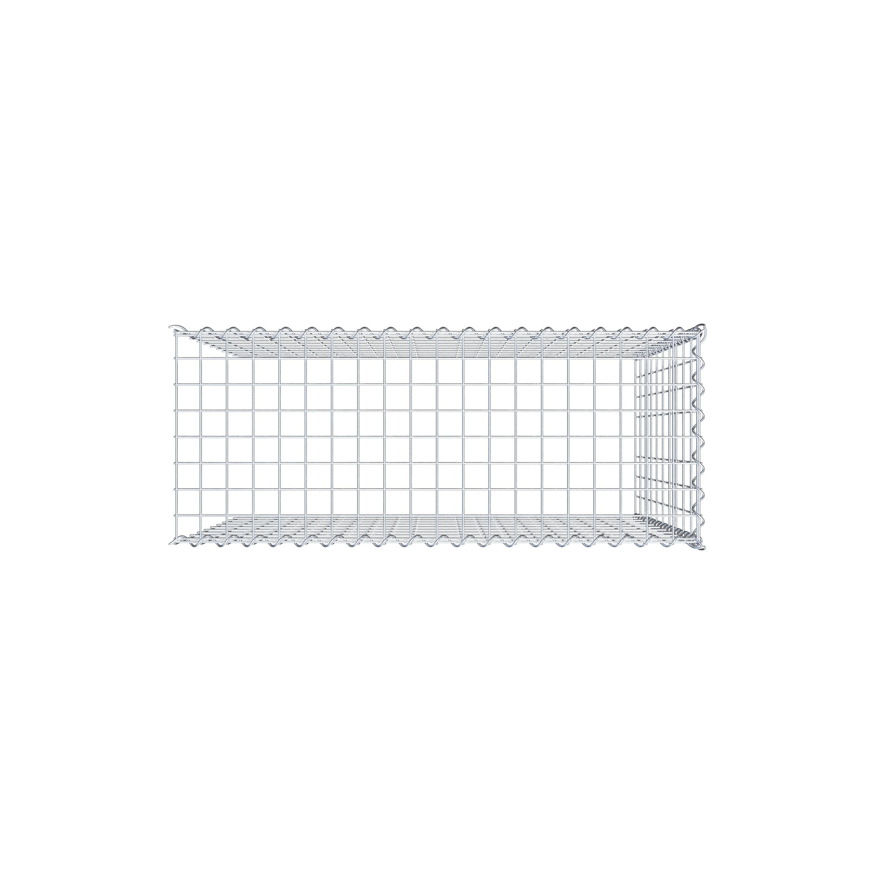 Opvokset gabion type 4 100 cm x 100 cm x 40 cm (L x H x D), maskestørrelse 5 cm x 10 cm, spiral