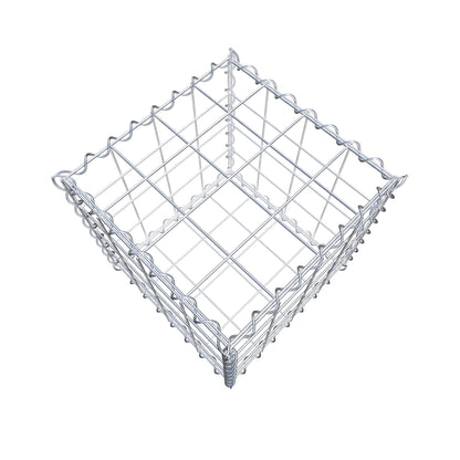 Schanskorf 40 cm x 40 cm x 40 cm (L x H x D), maaswijdte 10 cm x 10 cm, spiraal