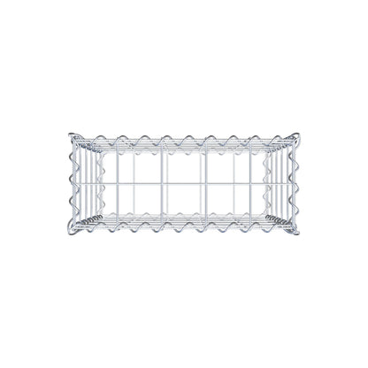 Schanskorf 50 cm x 50 cm x 20 cm (L x H x D), maaswijdte 10 cm x 10 cm, spiraalvormig