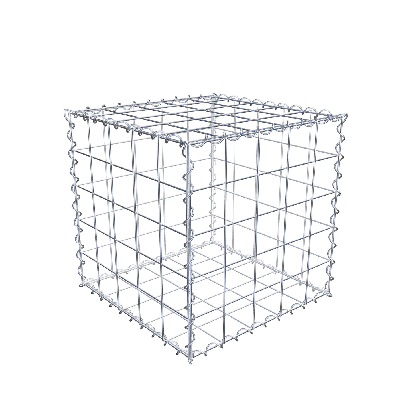 Gabion 50 cm x 50 cm x 50 cm (L x H x D), maskestørrelse 10 cm x 10 cm, spiral