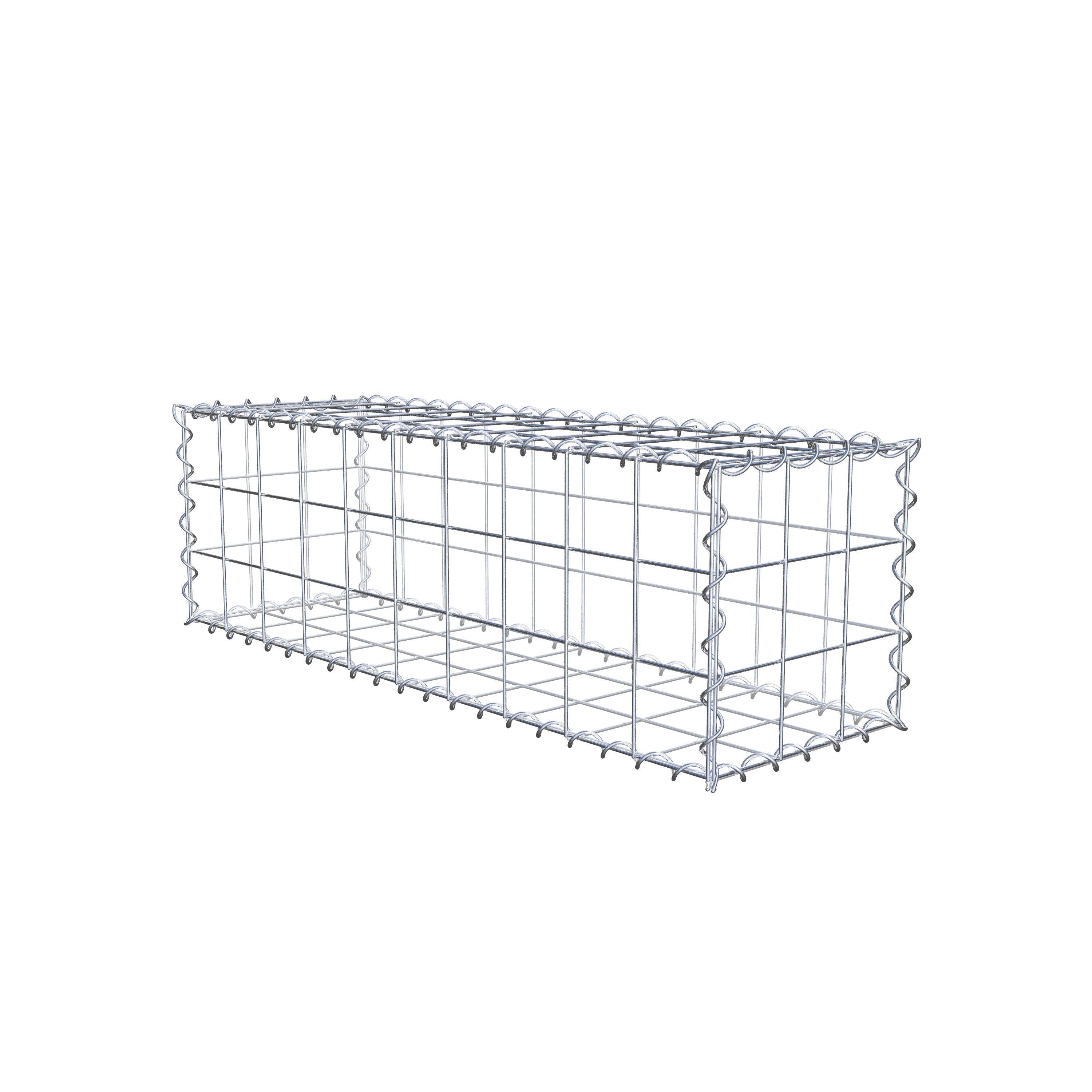Schanskorf 100 cm x 30 cm x 30 cm (L x H x D), maaswijdte 10 cm x 10 cm, spiraalvormig