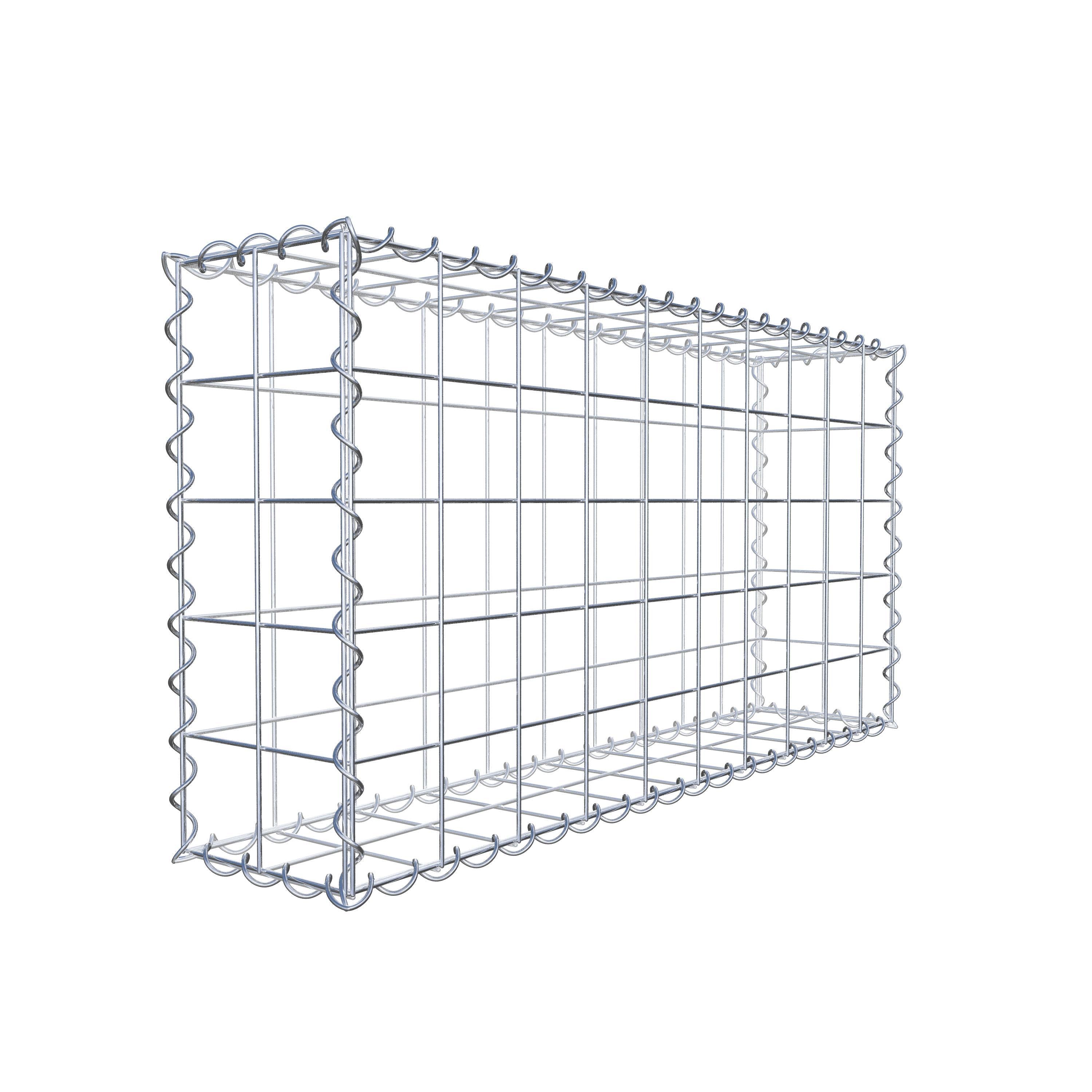 Gabion 100 cm x 50 cm x 20 cm (L x H x D), maskestørrelse 10 cm x 10 cm, spiral