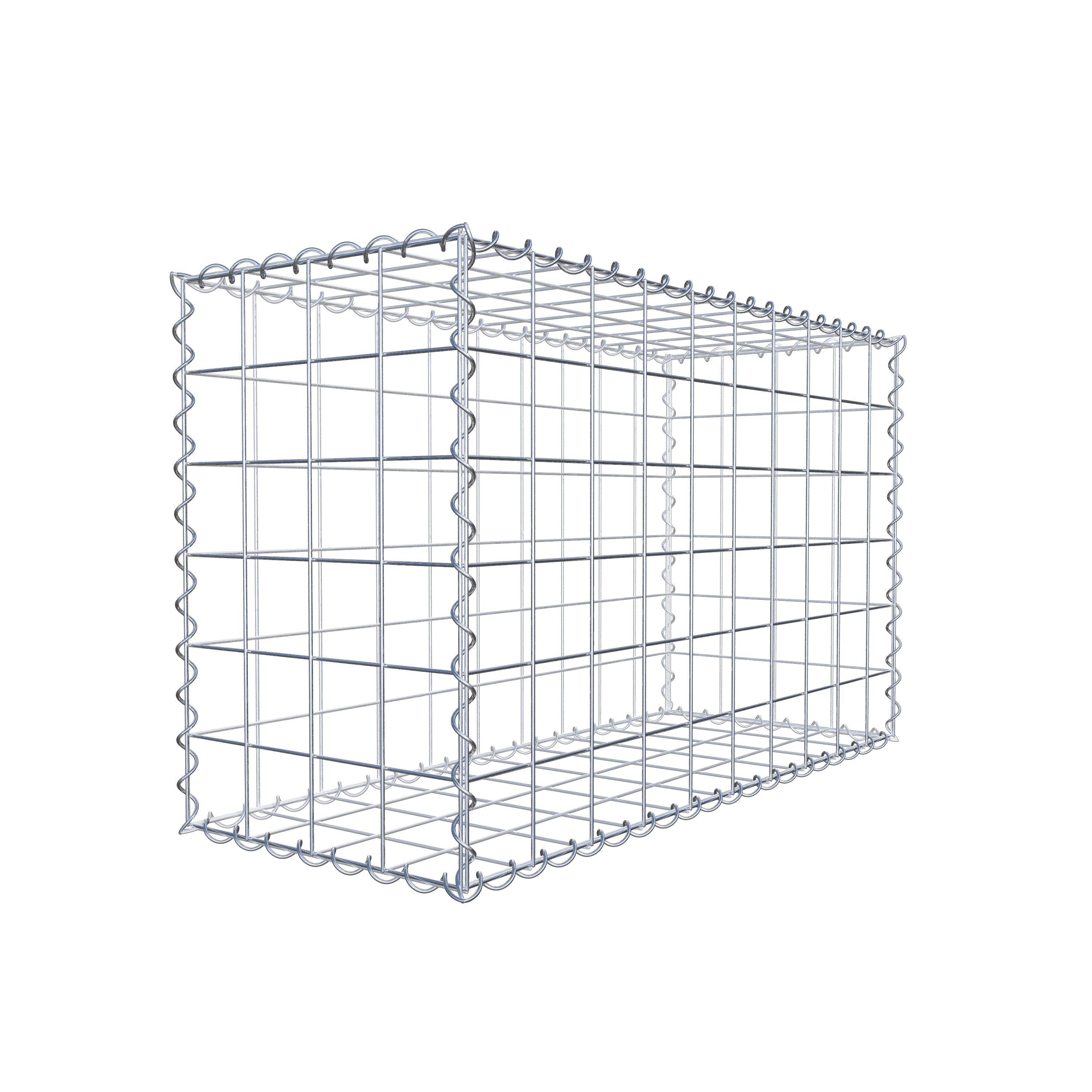 Gabion 100 cm x 60 cm x 40 cm (L x H x D), maskestørrelse 10 cm x 10 cm, spiral