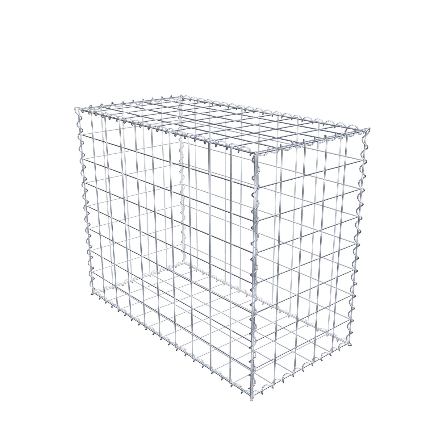 Gabione 100 cm x 80 cm x 50 cm (L x H x T), Maschenweite 10 cm x 10 cm, Spirale