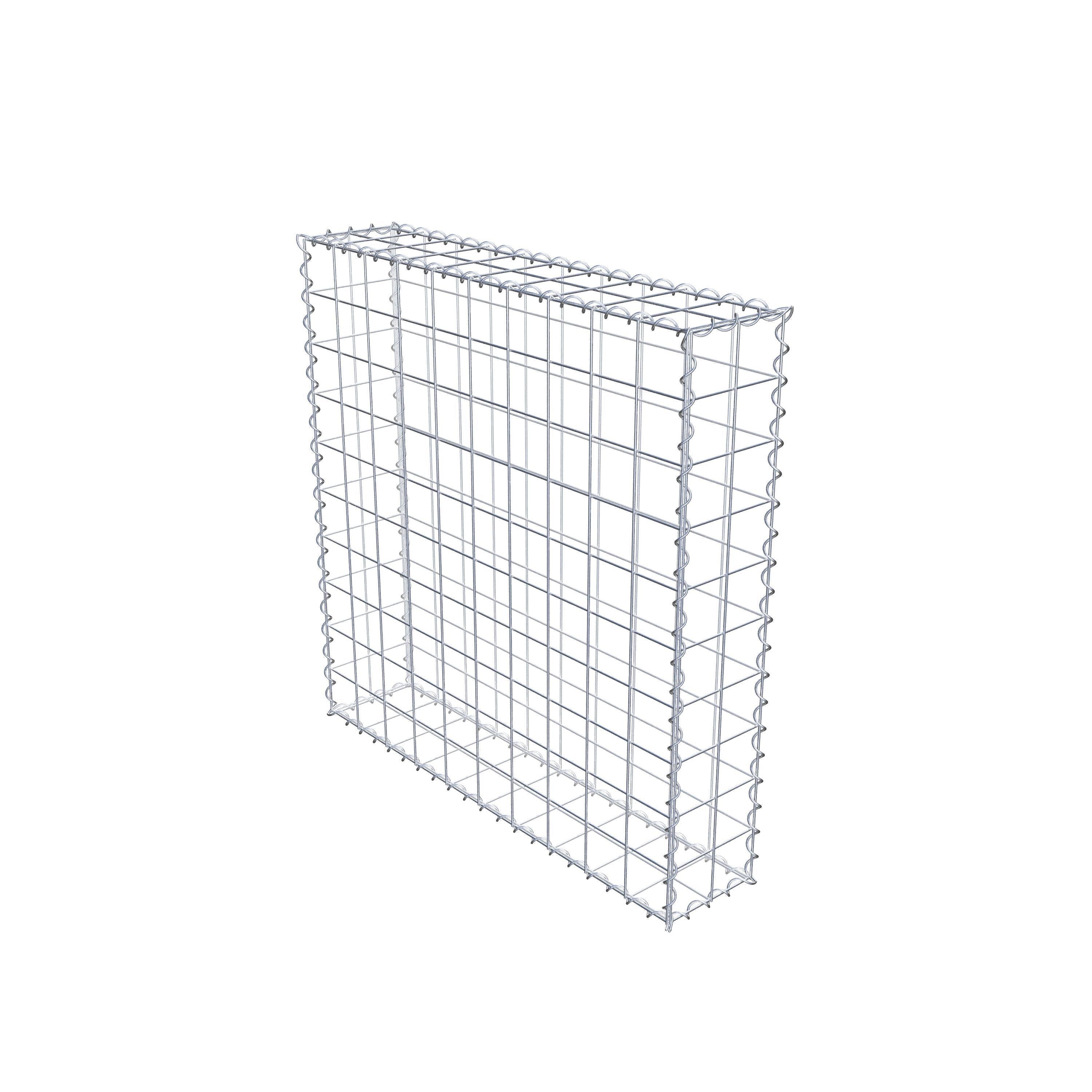 Gabion 100 cm x 100 cm x 20 cm (L x H x D), mesh size 10 cm x 10 cm, spiral