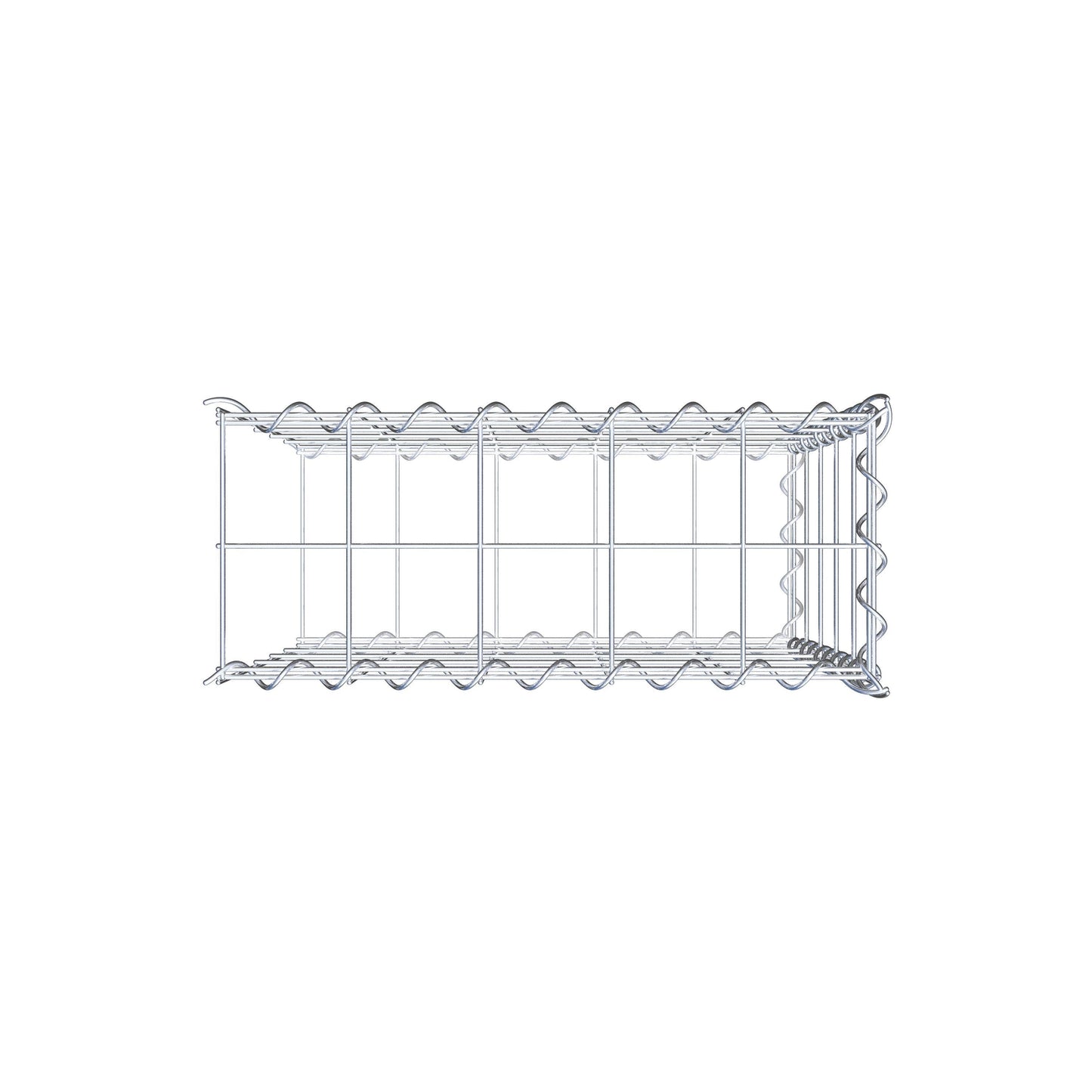 Opvokset gabion type 2 50 cm x 50 cm x 20 cm (L x H x D), maskestørrelse 10 cm x 10 cm, spiral