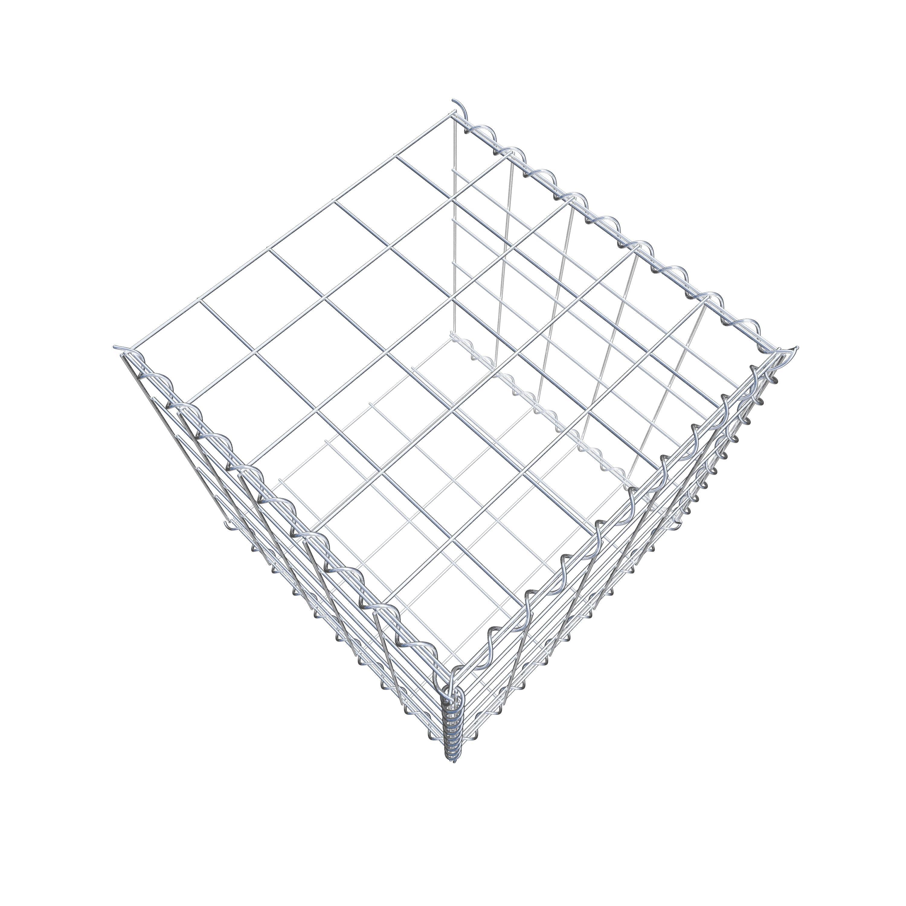 Aangegroeide schanskorf type 2 50 cm x 50 cm x 50 cm (L x H x D), maaswijdte 10 cm x 10 cm, spiraal