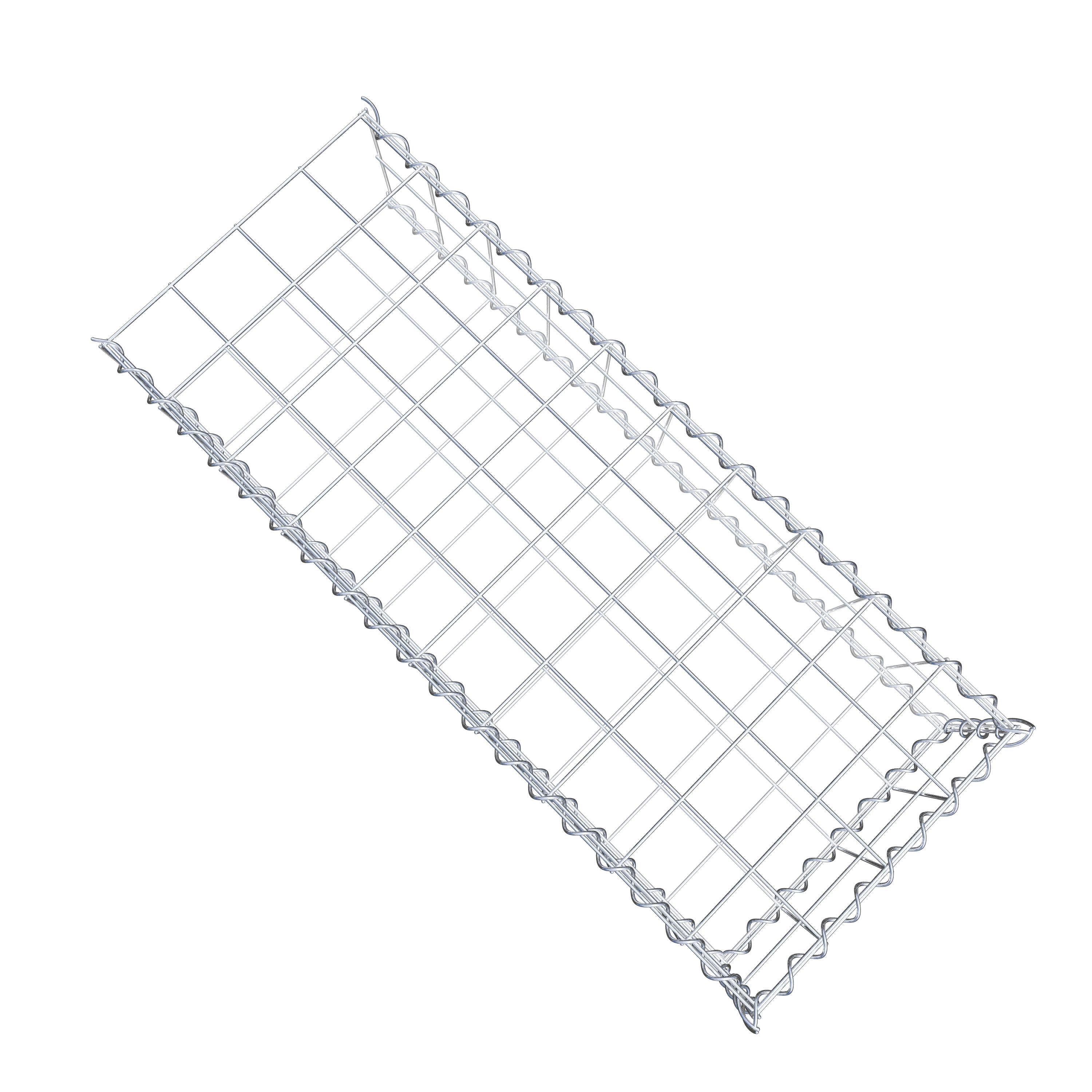 Opvokset gabion type 2 100 cm x 20 cm x 40 cm (L x H x D), maskestørrelse 10 cm x 10 cm, spiral