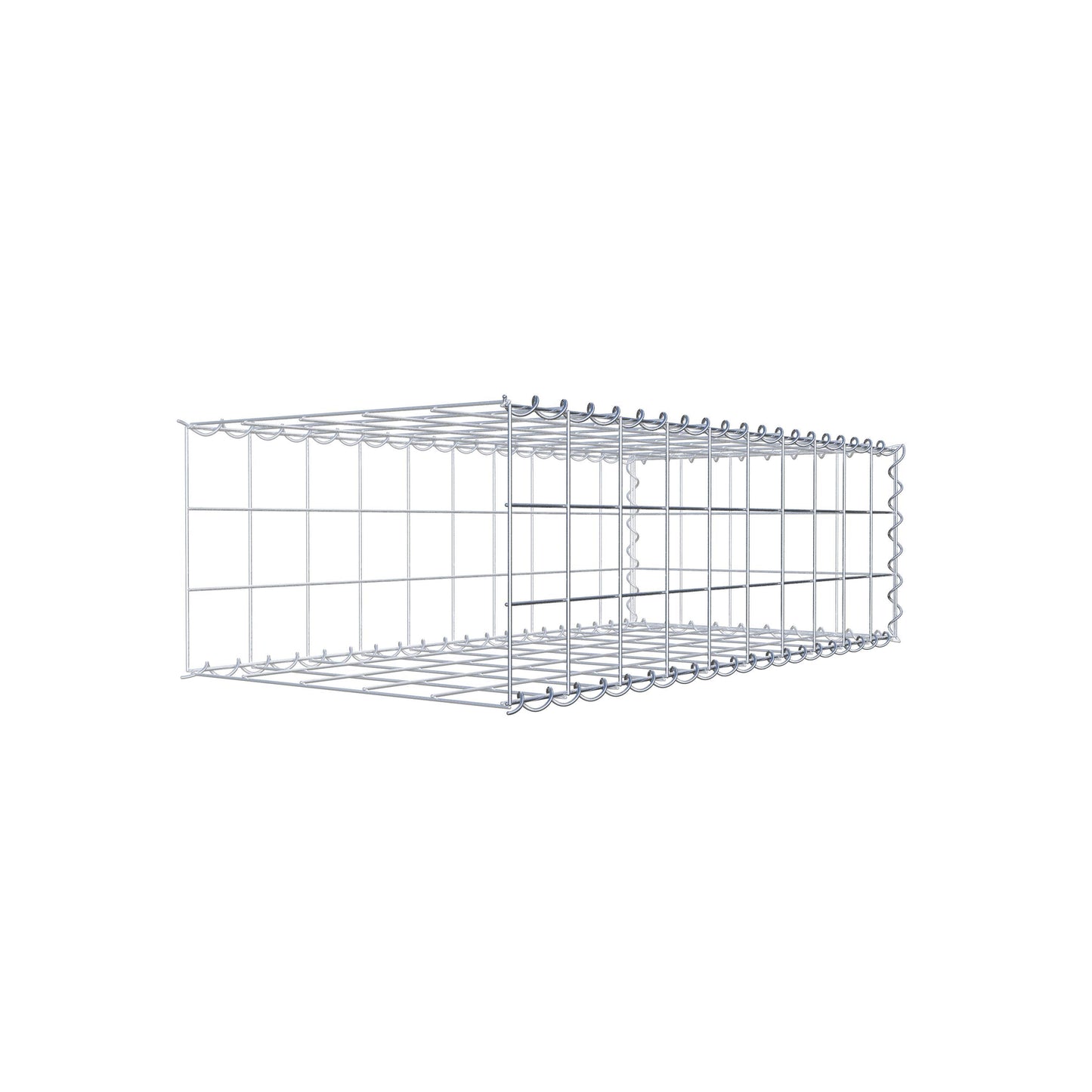 Gabion rapporté type 2 100 cm x 30 cm x 50 cm (L x H x P), mailles 10 cm x 10 cm, spirale