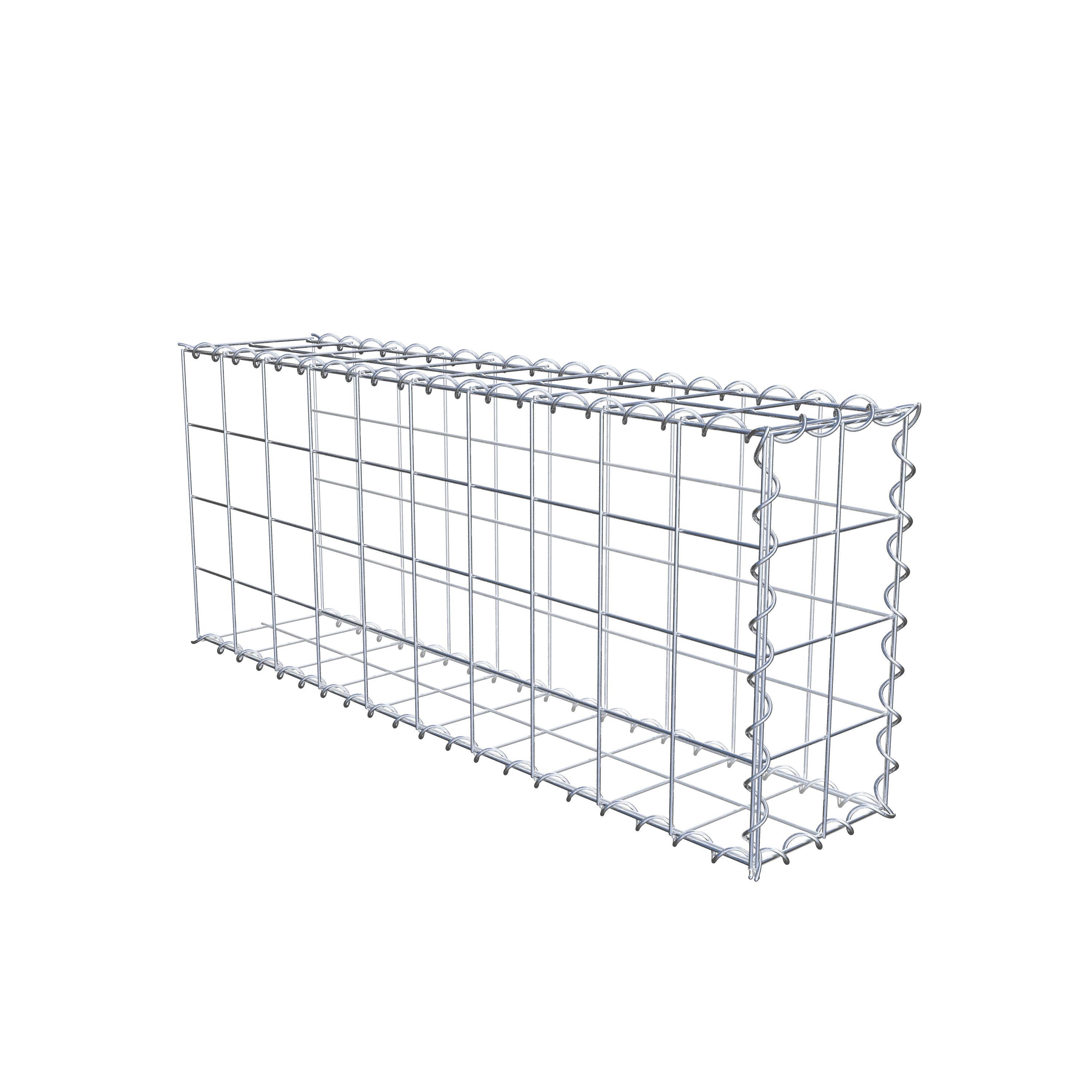 Opvokset gabion type 2 100 cm x 40 cm x 20 cm (L x H x D), maskestørrelse 10 cm x 10 cm, spiral