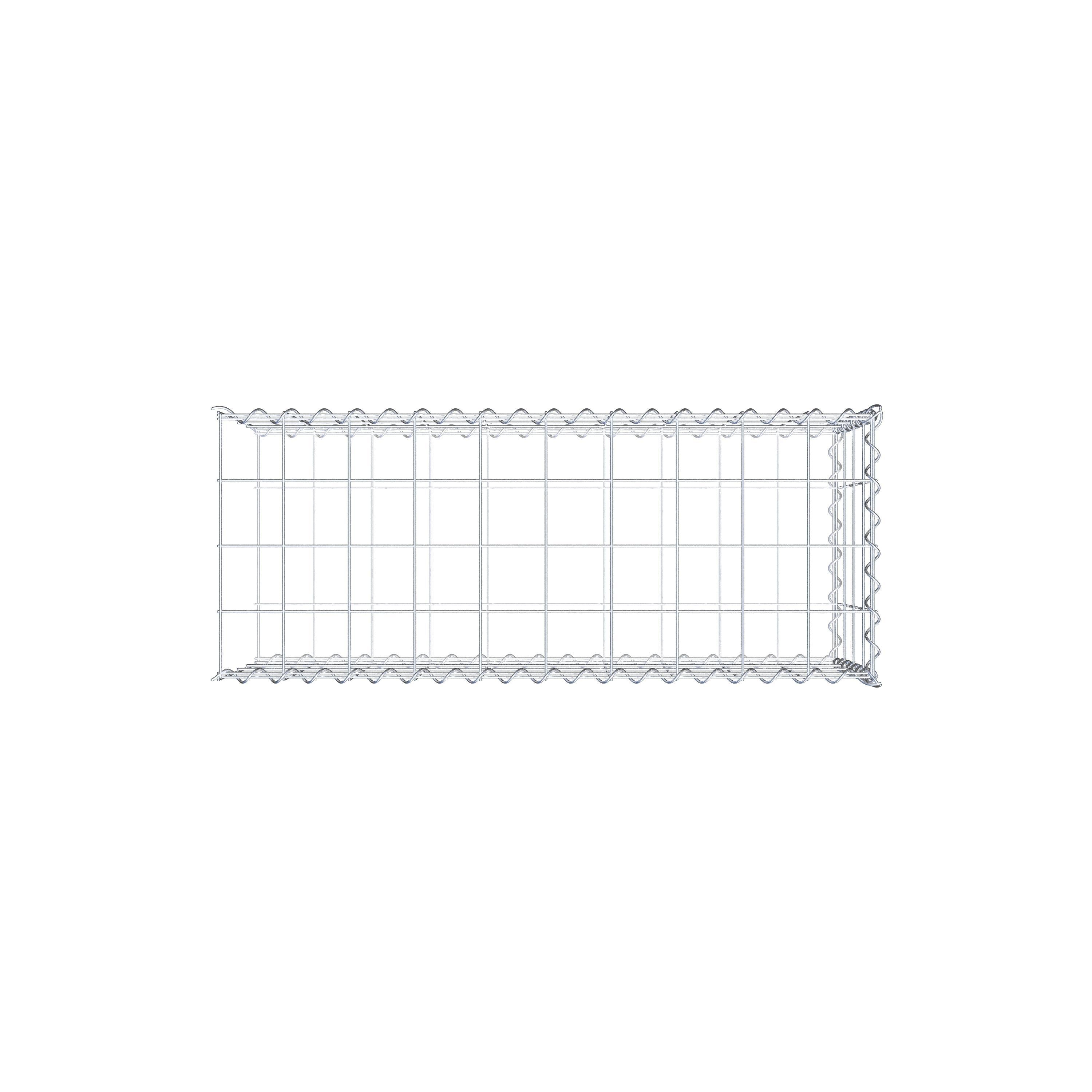 Grown-on gabion type 2 100 cm x 40 cm x 40 cm (L x H x D), mesh size 10 cm x 10 cm, spiral